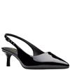 CLARKS WOMENS LOW HEEL SLING BACK - BLACK LEATHER